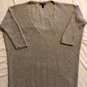 Express 3/4 Greyish/Tan Sweater